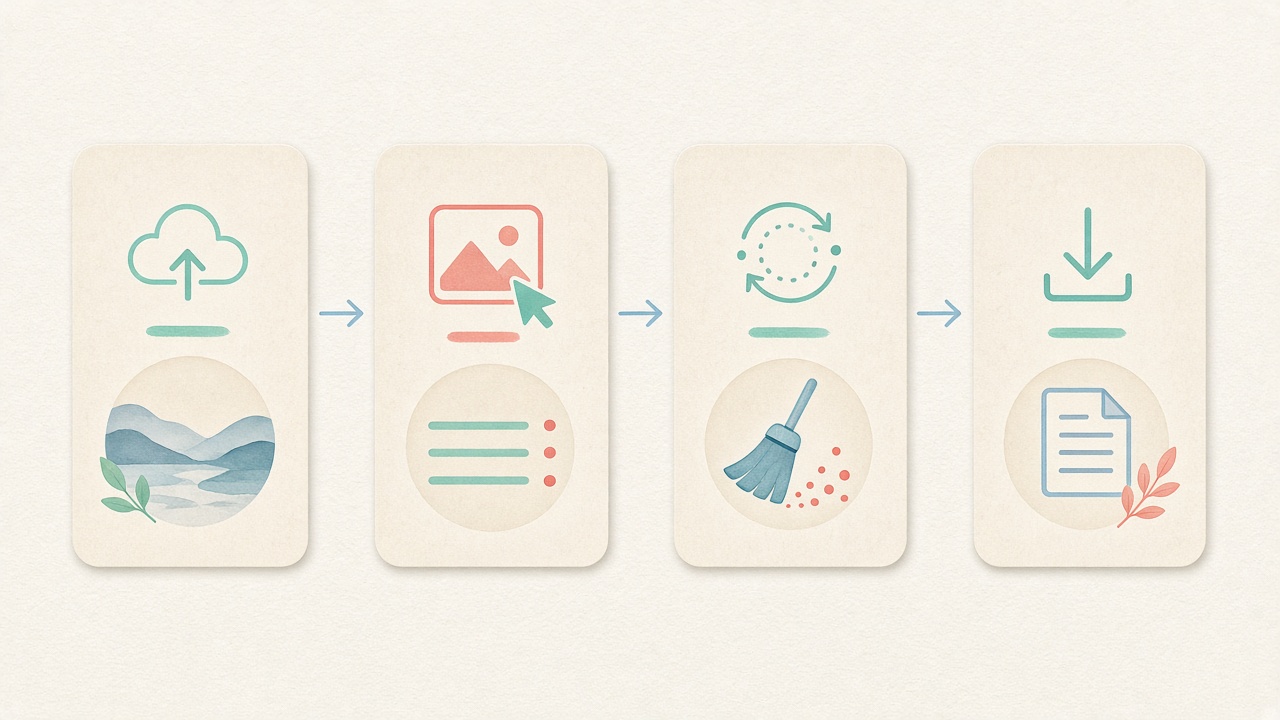 Four-step local clean workflow illustration